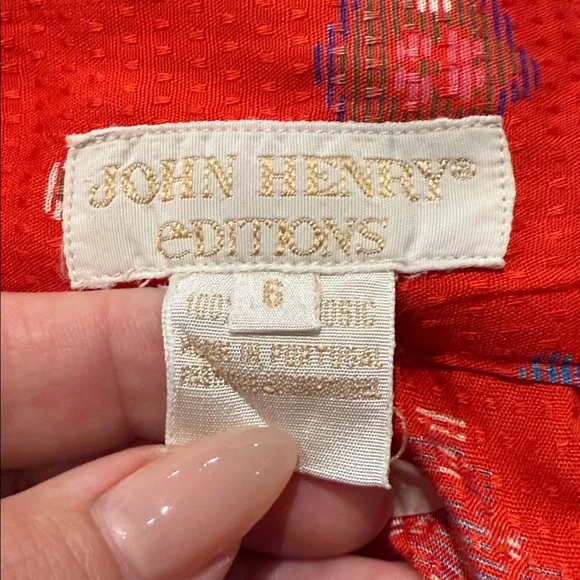 Red Patterned Midi Skirt - Picture 8 of 15